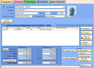 Scheda Contabile Paziente